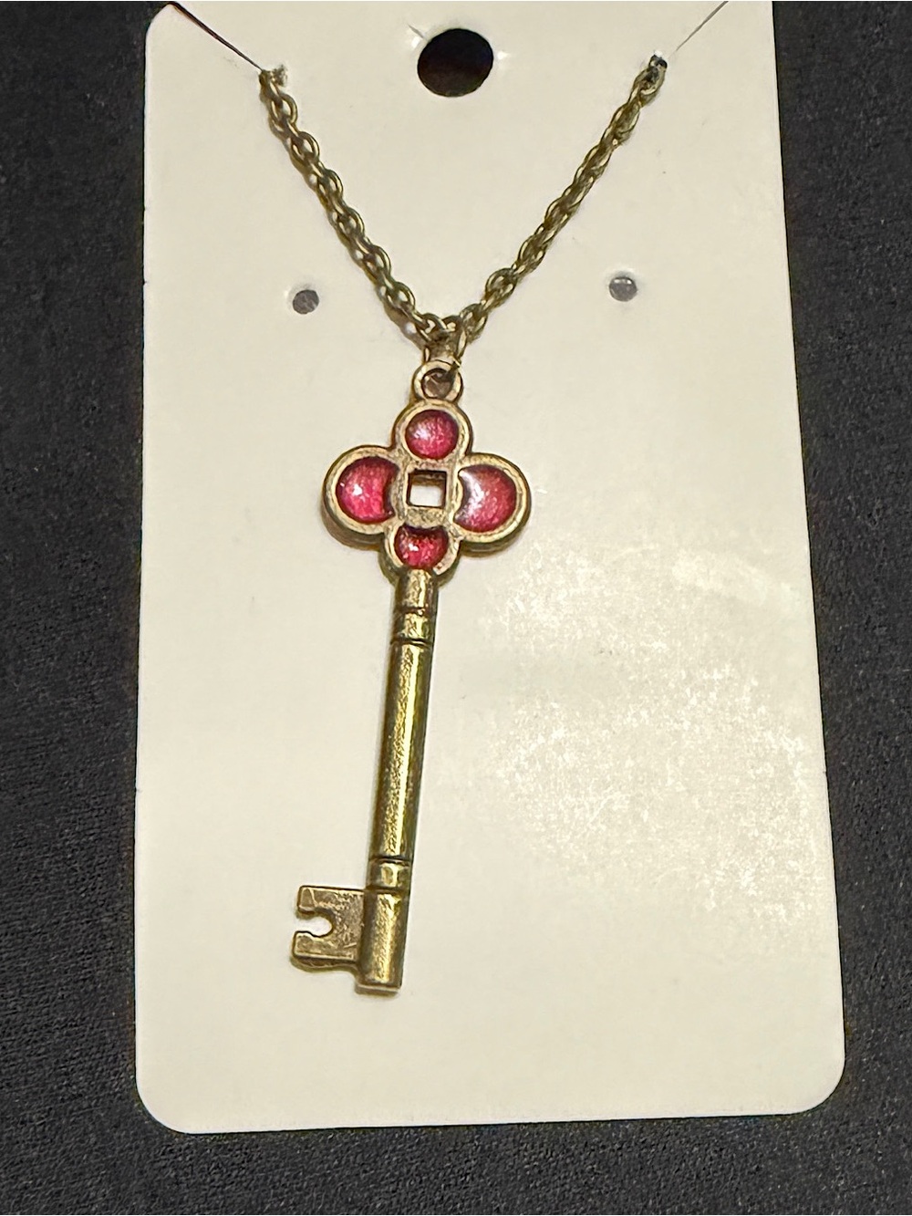 Antique-Style Key Pendant Necklace